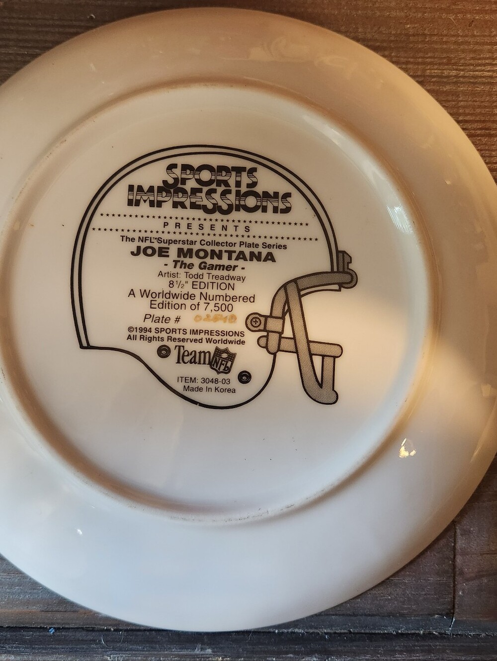 Sports Impressions Kansas City Chiefs Plate / The Game Joe Montana - Picture 2 of 2